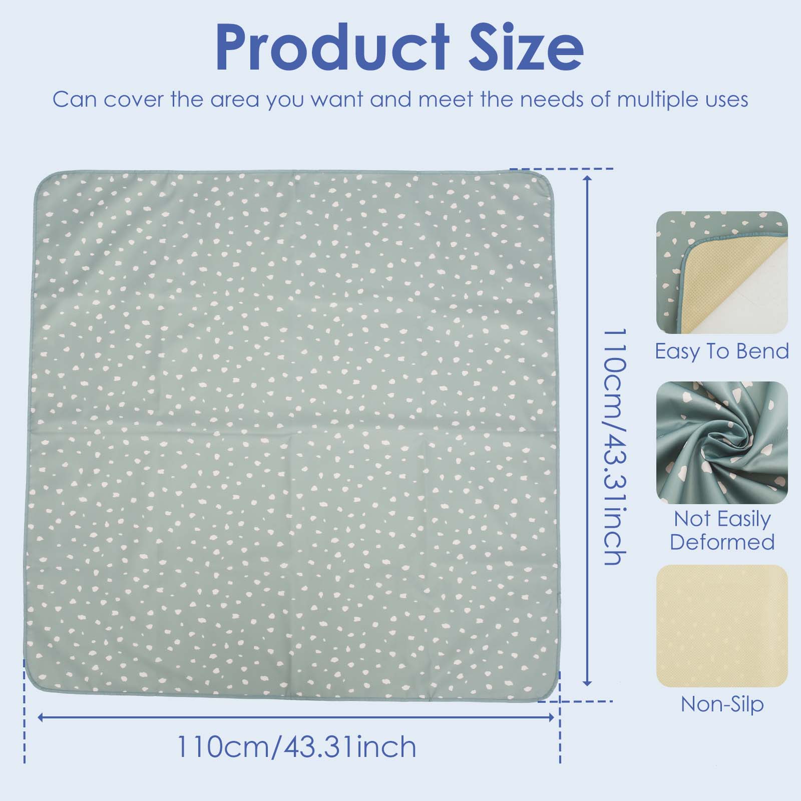 

Дитячий килимок від бризок Нековзкий килимок для стільчика Водонепроникний Килимок для захисту підлоги від їжі для немовлят та малюків