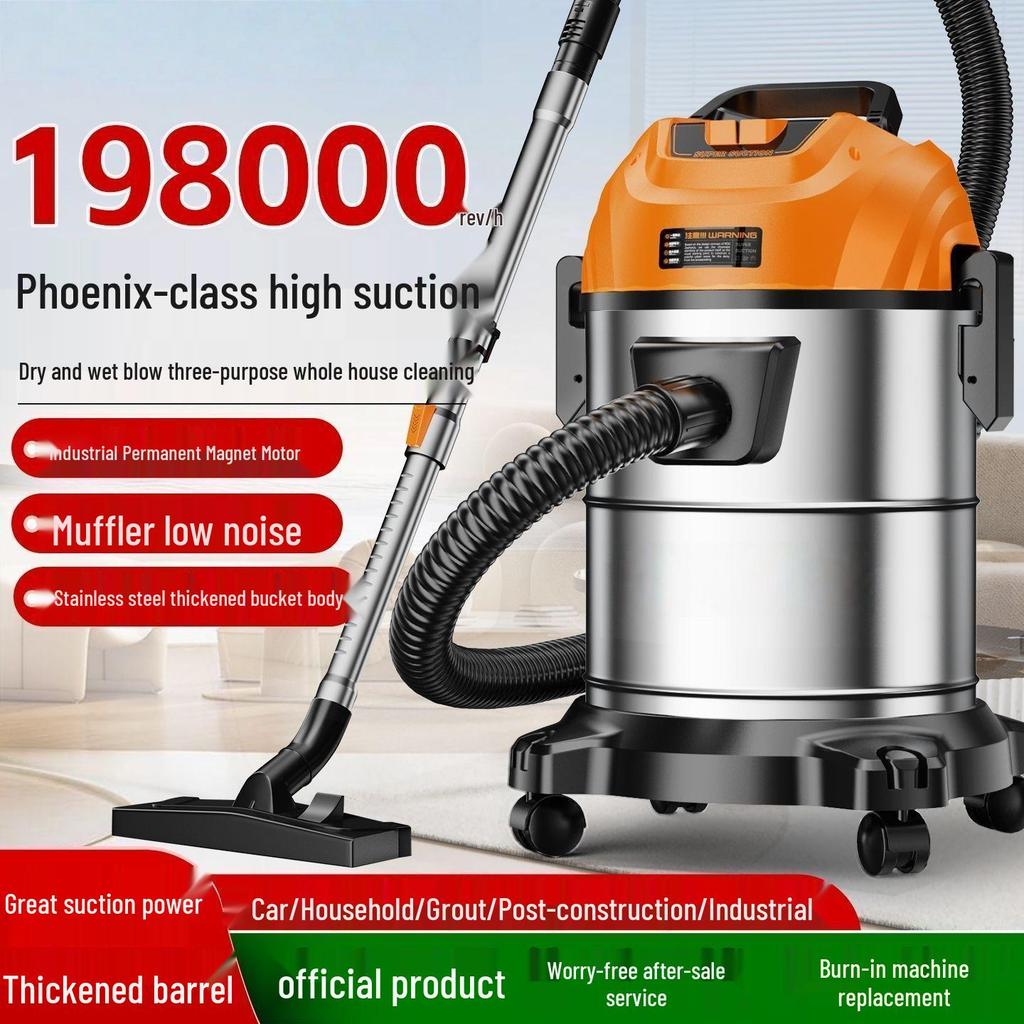 High-Power Industrial Vacuum Cleaner for Home, Car, and Carpet Cleaning