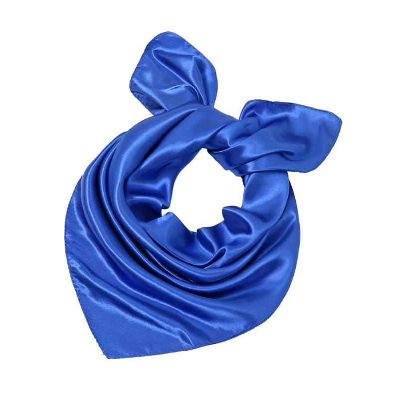 Women Elegant Square Scarf Solid Small Hair Tie Band For Business Party Head Neck Silk Satin Scarf CLE