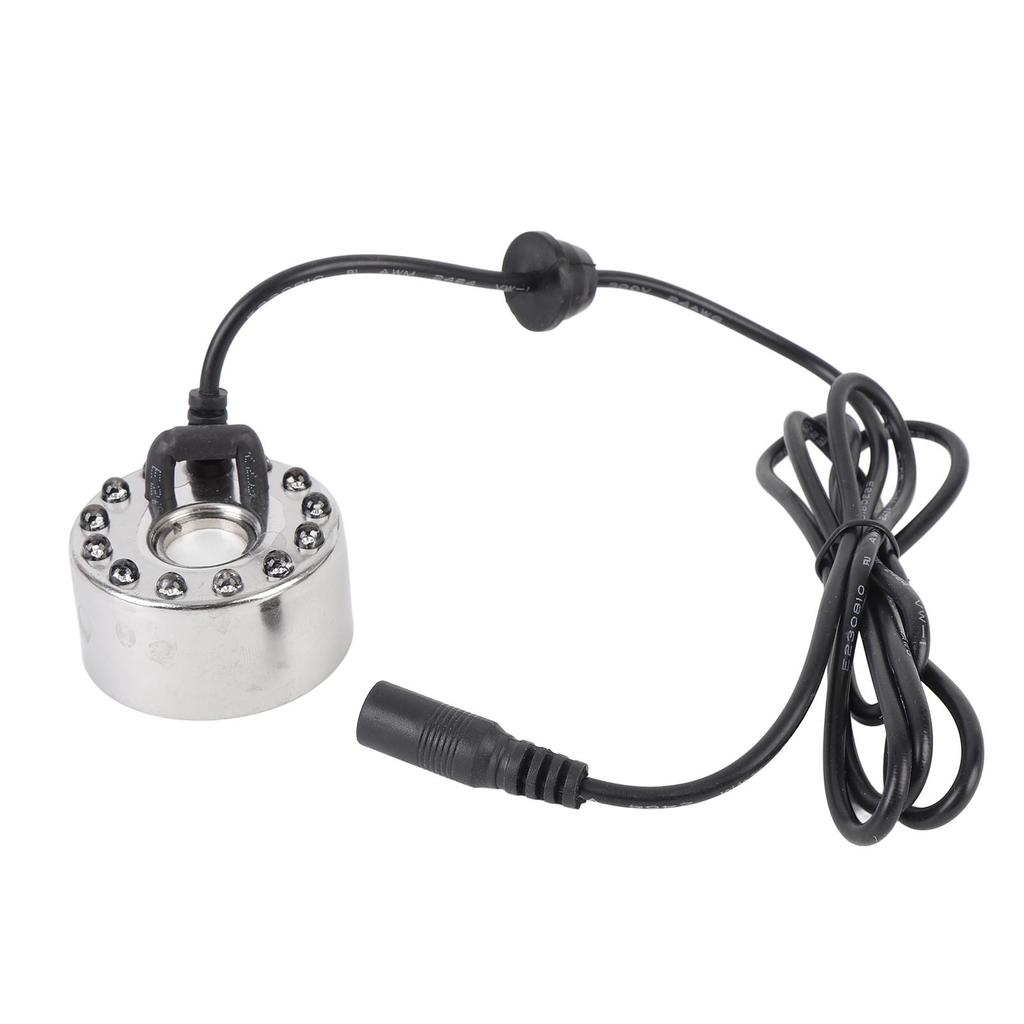 Mist Maker Fogger Zinc Alloy 12 LED Color Changing Fog Atomizer Humidifier for Water Fountain Pond Rockery Vase