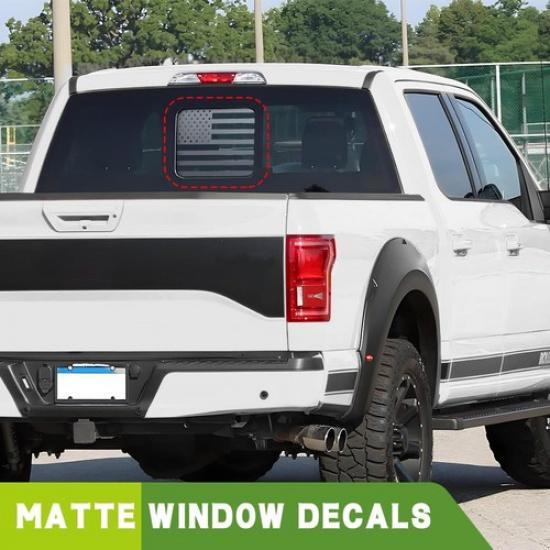 Black Rear Middle Window American Flag Decal For Ford F150 F250 F350 2015-Up NEW