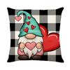 Valentine's Day Throw Pillow Linen Letter Plaid Printed Living Room Sofa Pillow Cover Cushion Cover
