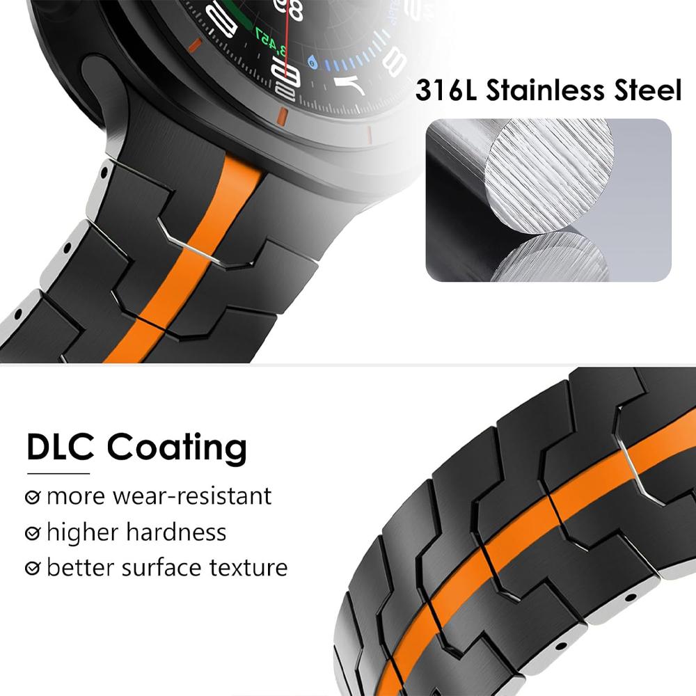 Luxury Metal No Gaps Strap for Samsung Galaxy Ultra 47mm Butterfly Buckle Stainless Steel Bracelet for Galaxy ULTRA Watch Band