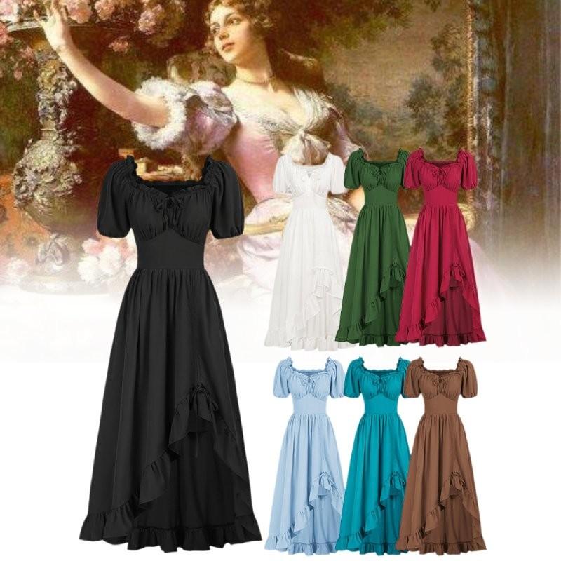 Medieval Lady Renaissance Gown Dress Cosplay Decoration Costume Set Performance