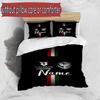 3pcs Duvet Cover Set (1*Duvet Cover + 2*Pillowcase, Without Core), Custom Name Amed SK Pattern Bedding Set, Home Bedroom Decor Gift