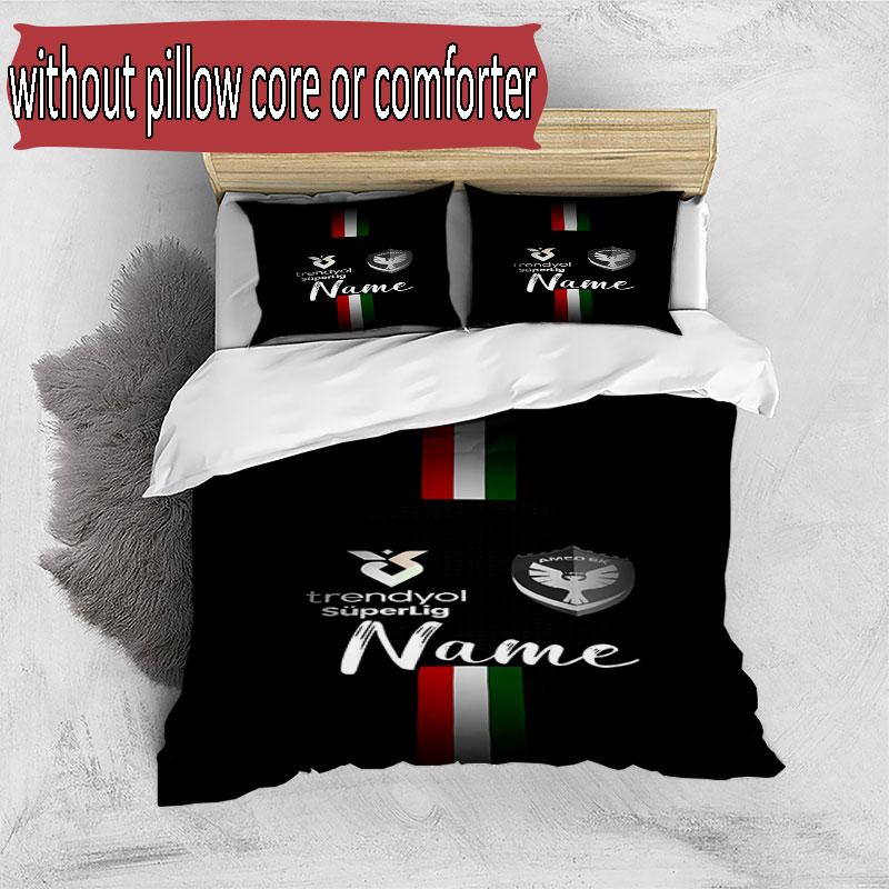 3pcs Duvet Cover Set (1*Duvet Cover + 2*Pillowcase, Without Core), Custom Name Amed SK Pattern Bedding Set, Home Bedroom Decor Gift