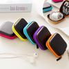 Square Shaped Carrying Hard Case Storage Bag for Earphone Earbuds with Mesh Pocket, Zipper Enclosure