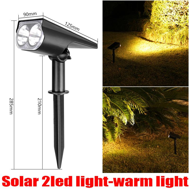 2/9 Led Solar Powered Lamp Adjustable Solar Spotlight In-Ground IP65 Waterproof Landscape Wall Light Outdoor Lighting
