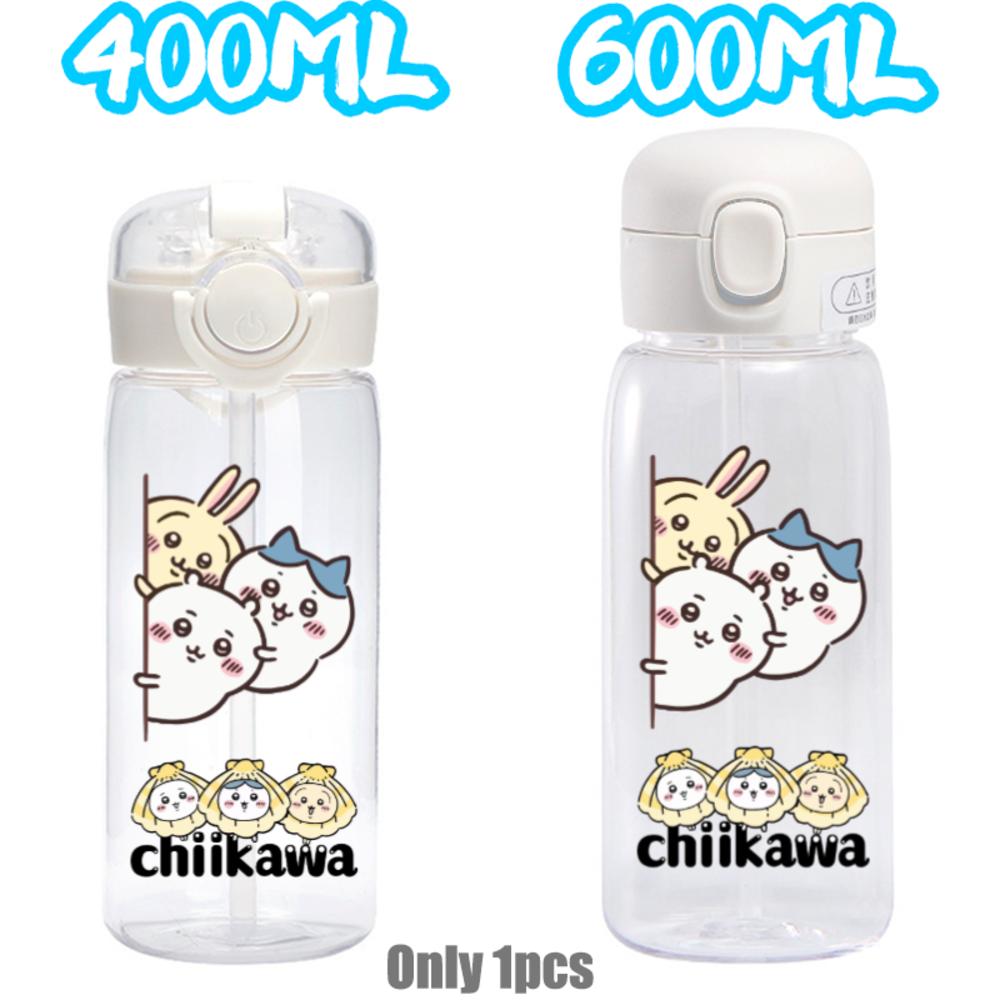 

Nanka Chiisakute Kawaii Yatsu Drink Water Bottle 400/600ML Chiikawa Anime Straw Plastic School Cup Hachiware Usagi Gourde Gift 400ML