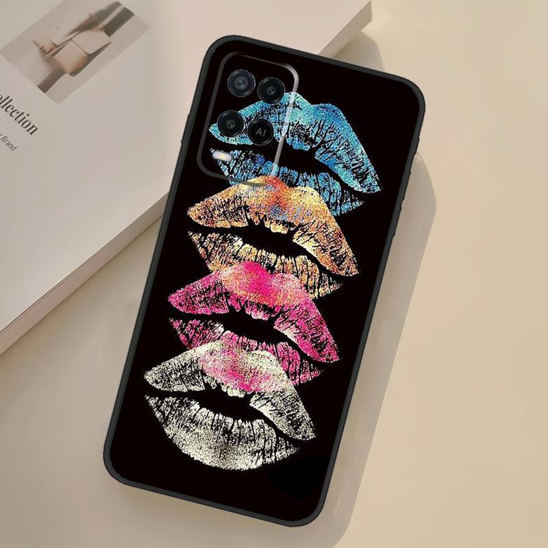 Lipstick Pink Kiss Case For Oppo A5 Pro A15 A17 A57 A77 A18 A38 A58 A78 A98 A96 A76 A16 A94 A74 A54 A40 A60 A80