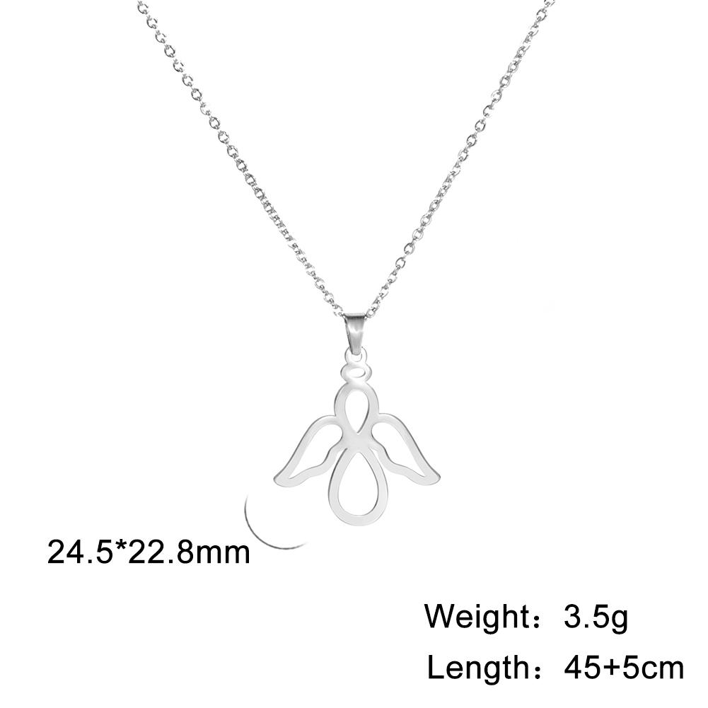 Cazador Angel Pendant Necklace for Women Christian Amulet Neck Chain Angel Baby Stainless Steel Jewelry Birthday Gifts New