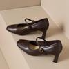 Scarpe col tacco alto da donna Primavera Autunno Nuove Tacco Chunky Esterno Mary Jane Moda Cinturino con Fibbia Lusso Comode Pumps da Festa