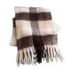 Korean Blue Plaid Scarf Women's Winter Thickened Warm Imitation Mohair Shawl Dual-purpose Student Versatile Scarf