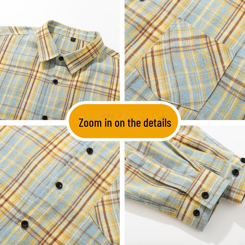 Men's Striped Plaid Long-Sleeve Shirt Jacket - Japanese Fashion, Hong Kong Style, Ideal for Spring and Autumn