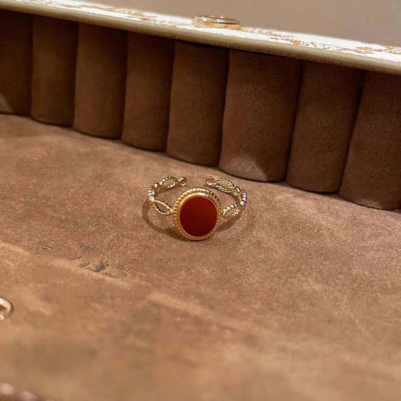 Vintage Red Drip Glazed Heart Rings for Women Girl Elegant Fashion Enamel Multi Layered Open Ring Statement Wedding Jewelry Gift