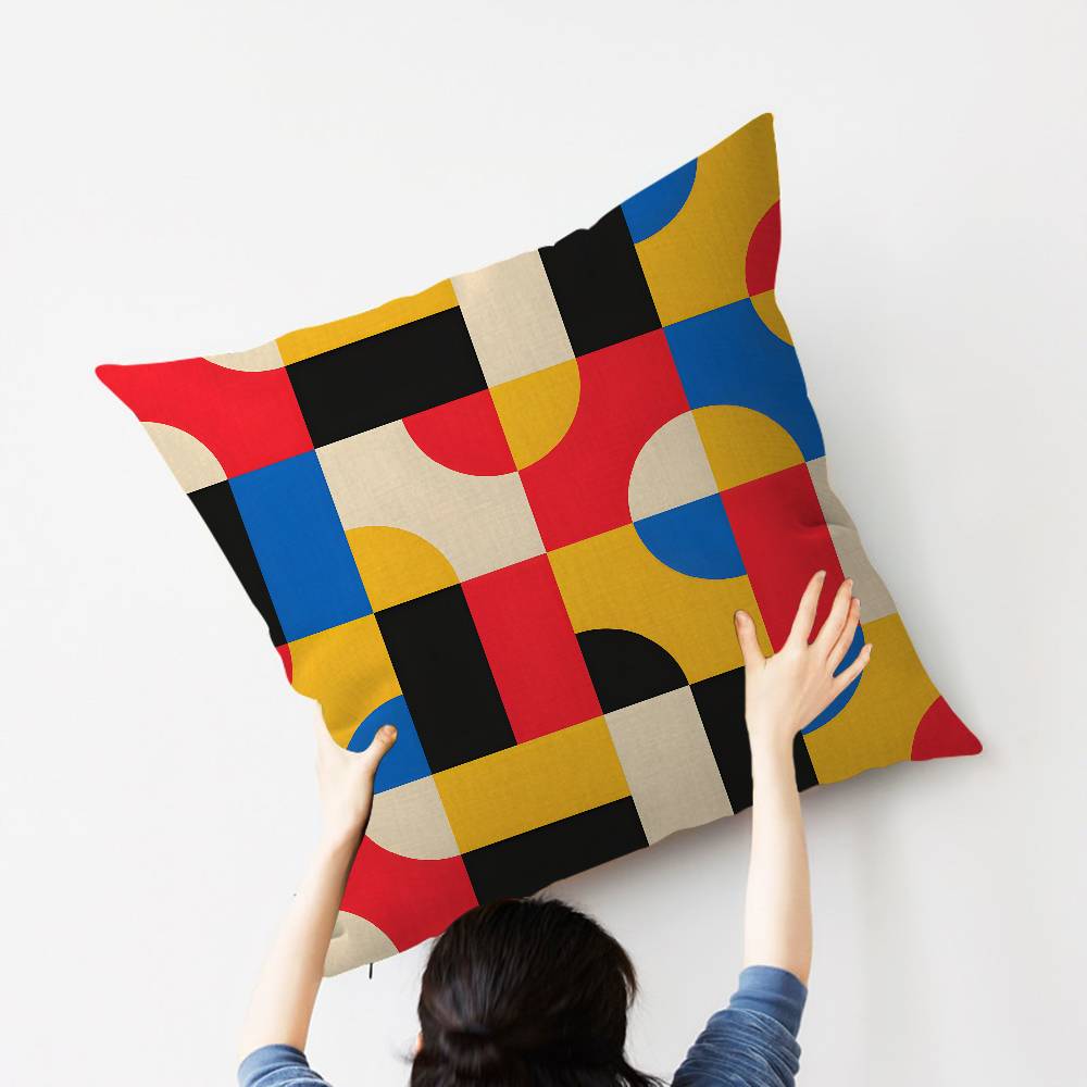 Abstract B-Bauhaus Geometry Cushion Cover Car Throw Pillow Case For Sofa Car Christmas Gift 40X40Cm 45X45Cm