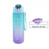 900ML/1000ML Gradient Sports Water Bottle with Time Scale BPA Free Straw Mug Portable Fitness Cup for Kids Outdoor Use