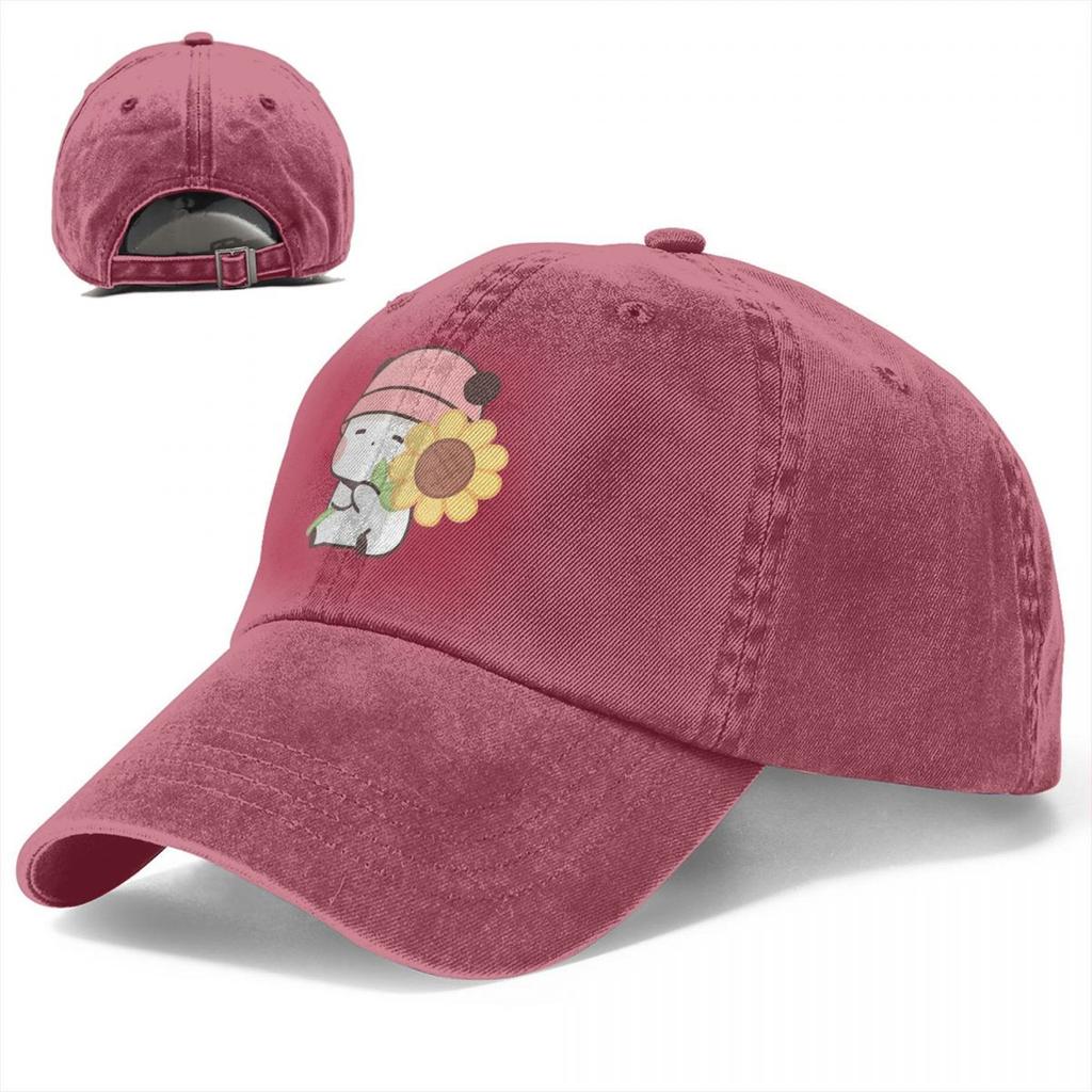 Washed Men's Baseball Cap Sunflower Bubu Loves Flowers Trucker Snapback Caps Dad Hat Milk and Mocha Bubu Dudu Golf Hats