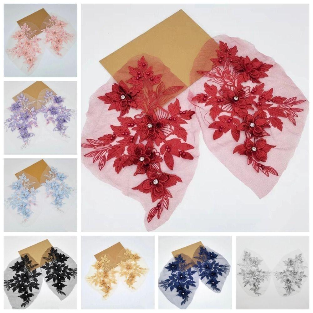 Luxury 3D Flower Patch Flower Embroidery Flower Embroidered Patches  Bridal Gown Decor