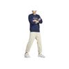 Adidas Pattern Print Crew Neck Sweatshirt Men Tops Blue IC5769