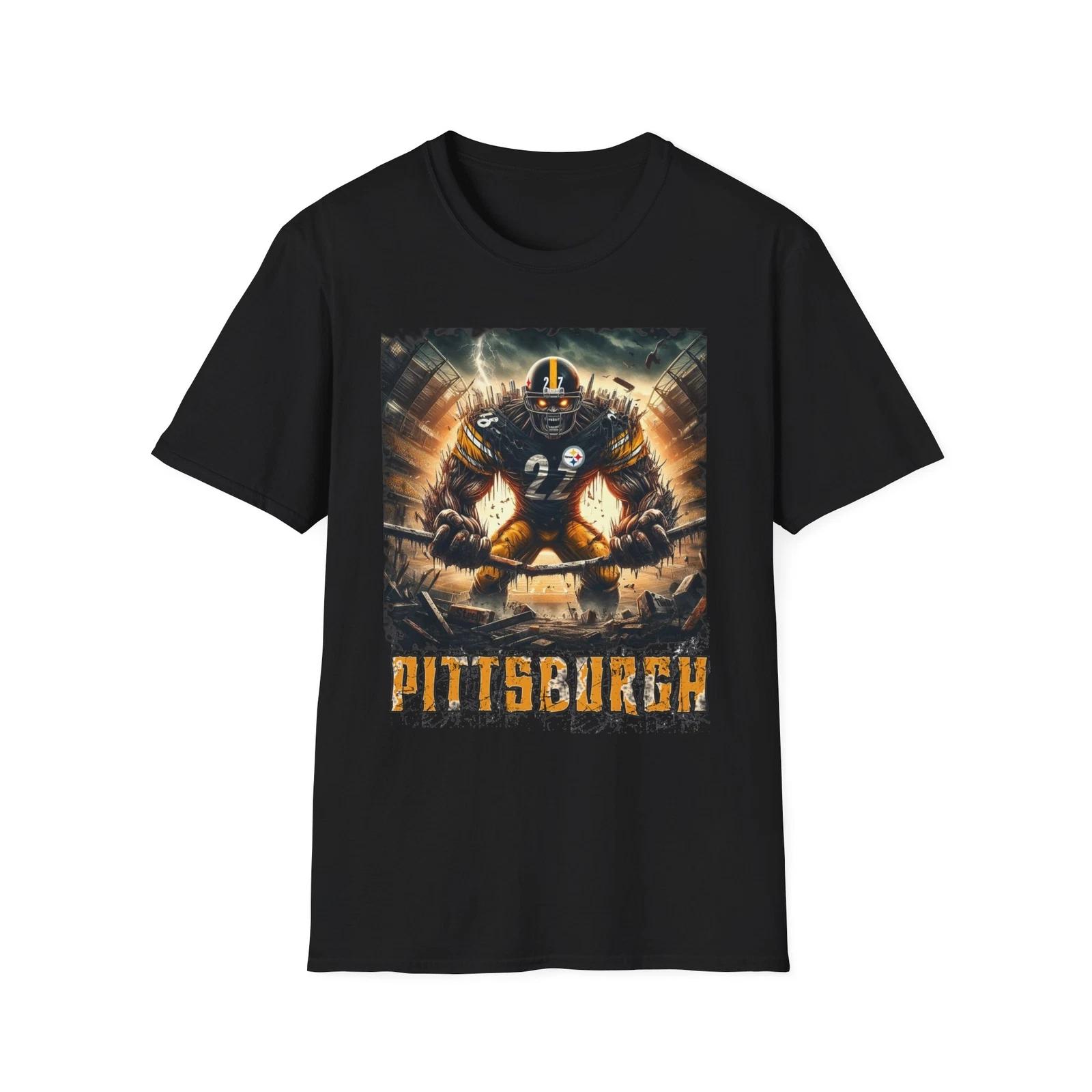 Pittsburgh Steelers Horror Mash Up T-Shirt - Spooky NFL Fan Apparel XXXL