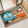 Cartoon W-World Of G-GumballS Door Mat Bath Microfiber Decorative Versatile Flannel Floor Mat Quick Dry Absorbent Non-slip Sole
