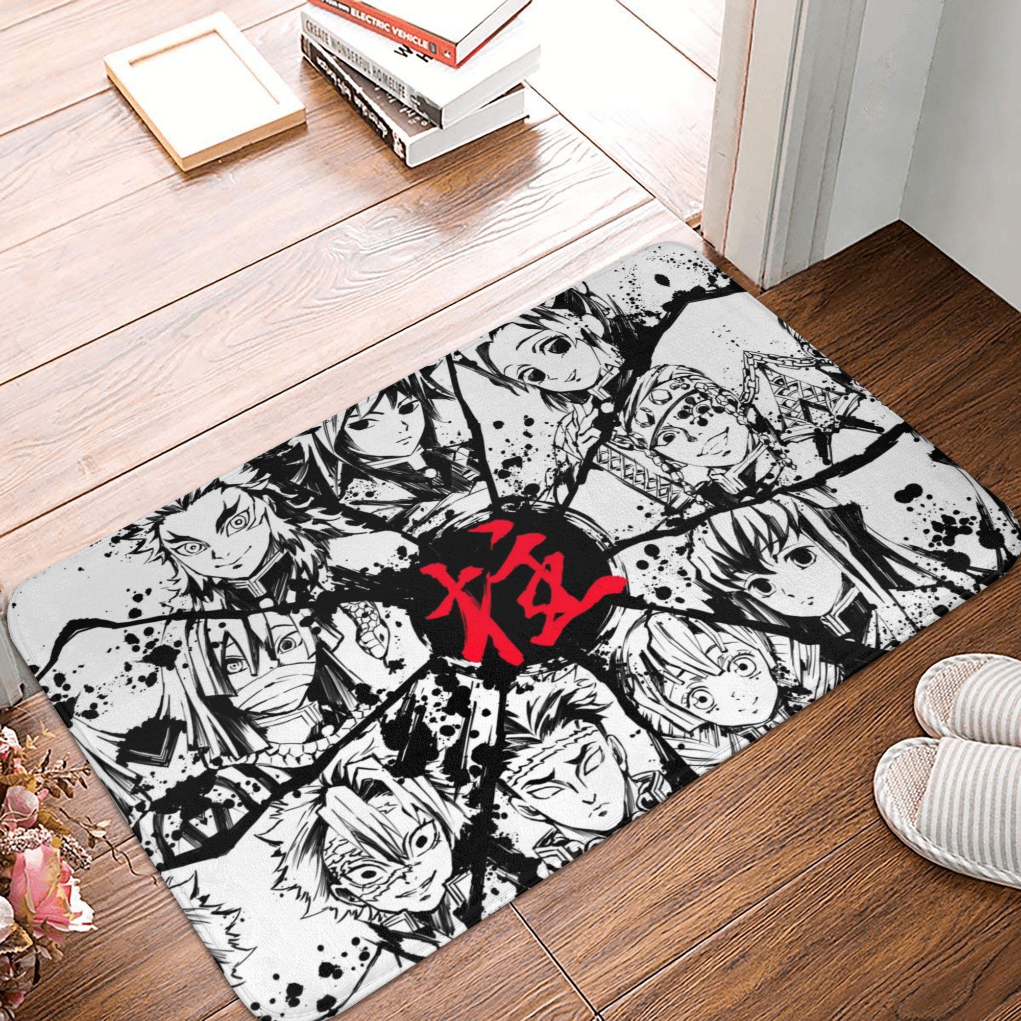 

Kimestu No Yaiba Demon Slayer Front Door Mat Anti-Slip Indoor Quick Dry Doormat Floor Bathroom Entrance Rug Carpet 40x60cm