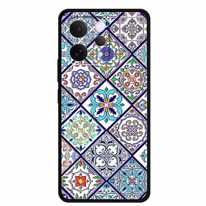 For Vivo S50 5G Case 3D Emboss Flower Black Silicone Soft Back Cover Case For Vivo S50 2025 Phone Case 6.59" Coque V2528A Fundas