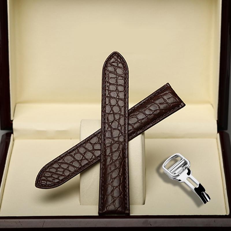 20 22mm Blue Purple Gray Pink Alligator Strap Replacement Cartier Tank London Men Women Folding Buckle Watch Strap Accessories