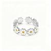 Wholesale Cute Stainless Steel Daisy Ring Fashion Enamel White Flower Adjustable Finger Rings For Women Girls Gifts