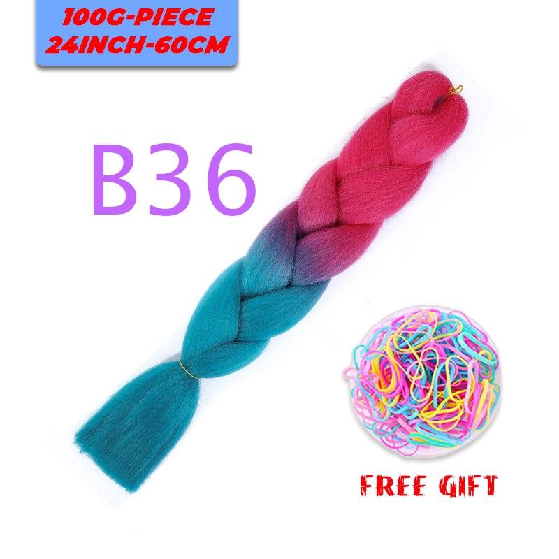 MERISIHAIR Single Ombre Color Synthetic Hair Extension Crochet Twist Jumbo Braiding Long Hair