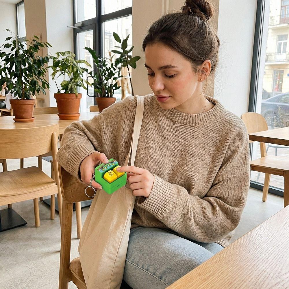 Fingertip Button Keyboard Games Keychain Plastic Phone Stand  Hanging Ornament