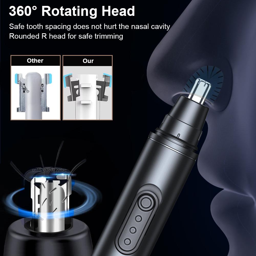 Electric Nose Hair Trimmer for Men Portable Mini Nose Hair Remover USB Rechargeable Trimmer for Nose and Ears Mini Hair Cutter