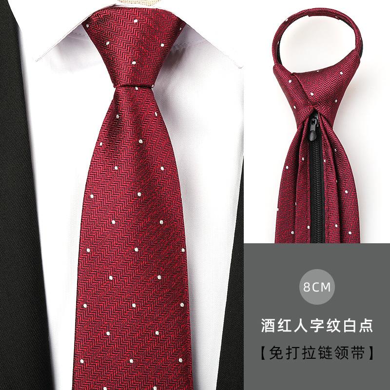 Tie Men'S Dress Business Handsome Blue Strip Zipper Professional Wedding Groom Korean Version Zipper Hand Tie