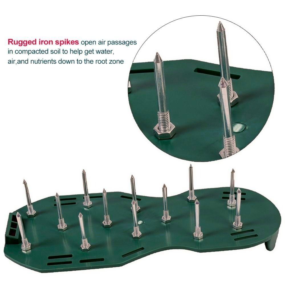 Durable Plastic Base Lawn Aerator Sandals 3/4 Straps Adjustable Straps Soil Loosening Aerator One Size Fits Most Spike Sandals