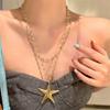 Ocean Starfish Pendant Necklace Elegant Atmosphere Long Collarbone Chain  Women Gift