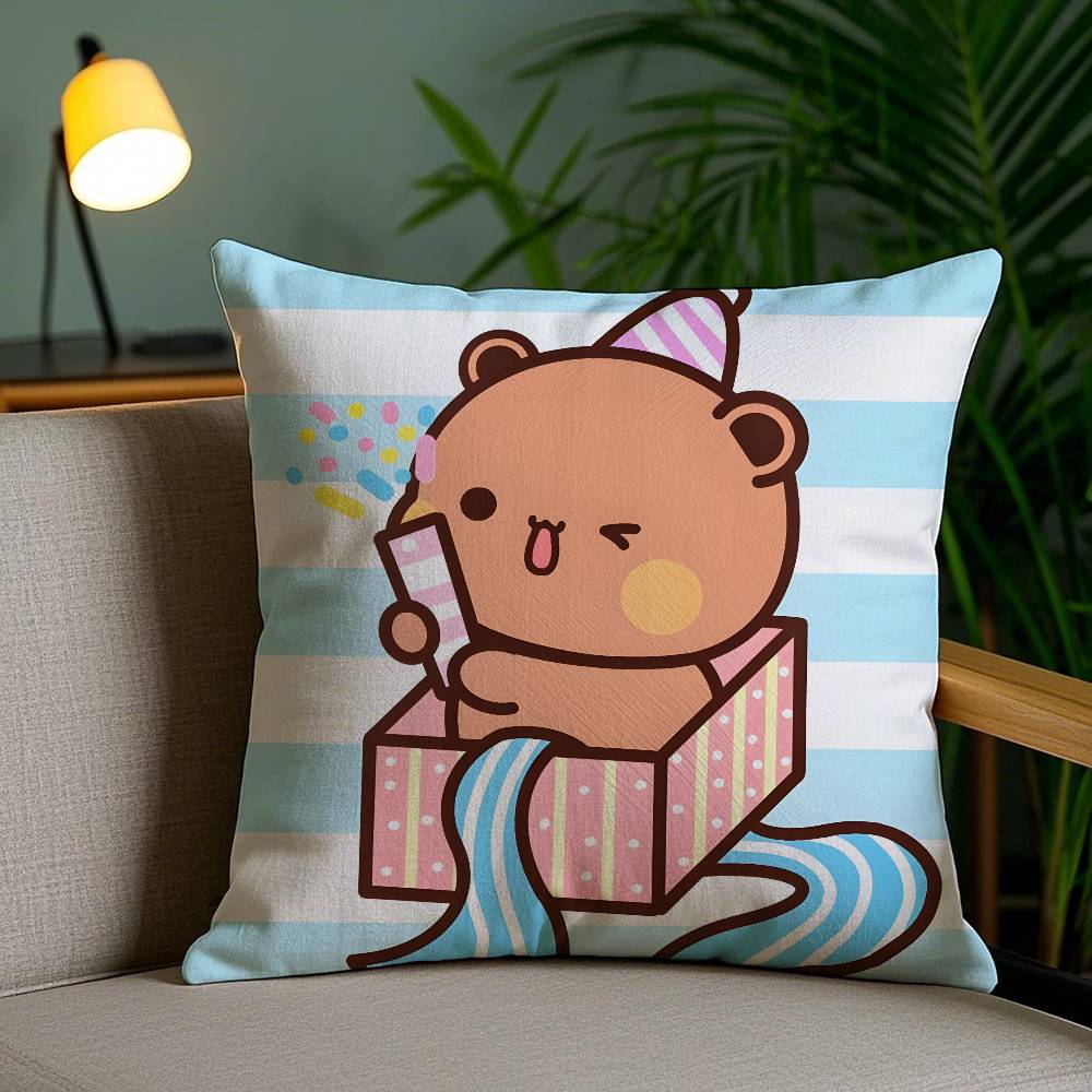 Couple Cartoon Bubu Dudu Pillow Case Plush Fabric Soft Pillowcase Double Sided Print Sofa Cushion Cover Throw