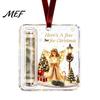 Christmas Tree Money Holder Decor Cash Gift Ornament, Acrylic Angel Santa Cat for Xmas Tree, Holiday Party Hanging Decoration with Lanyard Transparent