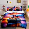 Luxury cruise ship at sunset Print Soft Comfortable Duvet Cover Bedding Set Included 1*Duvet Cover 2*Pillowcases Luxury Gift