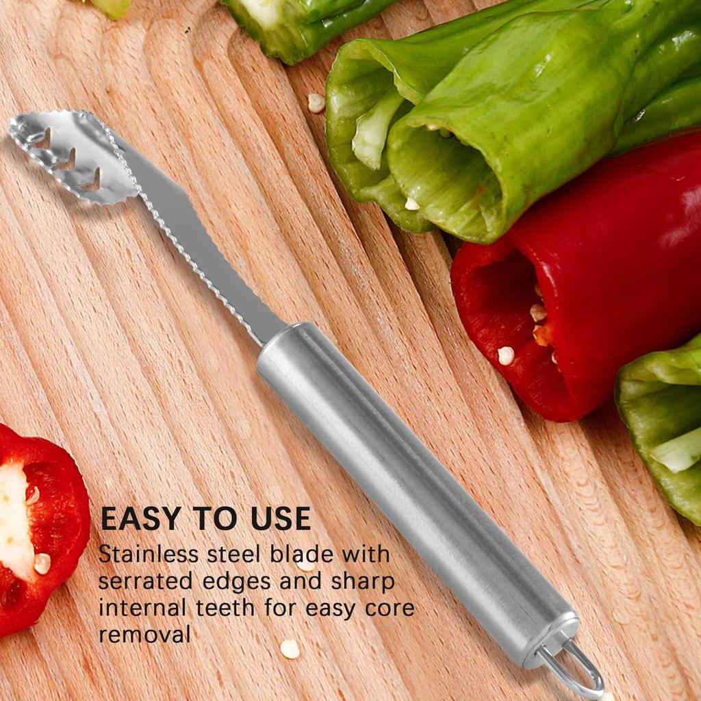 Good-4PCS Jalapeno Pepper Corer,Stainless Steel Chili Grip Jalapeno Corer, Core Deseeder For Jalapenos,Chilis,Bell Peppers