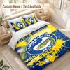 Personalizowany Zestaw Pościeli z Imieniem 3 Elementy Nadruk Parramatta Eels Poszewka na Kołdrę + 2 Poszewki na Poduszki Miękka Dekoracja Łóżka