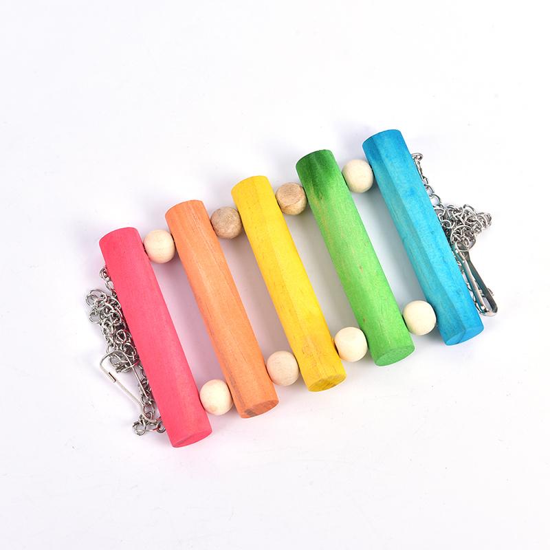 Bird Hanging Swing Toys Wood Parrot Parakeet Perches Finches Pets Accessories