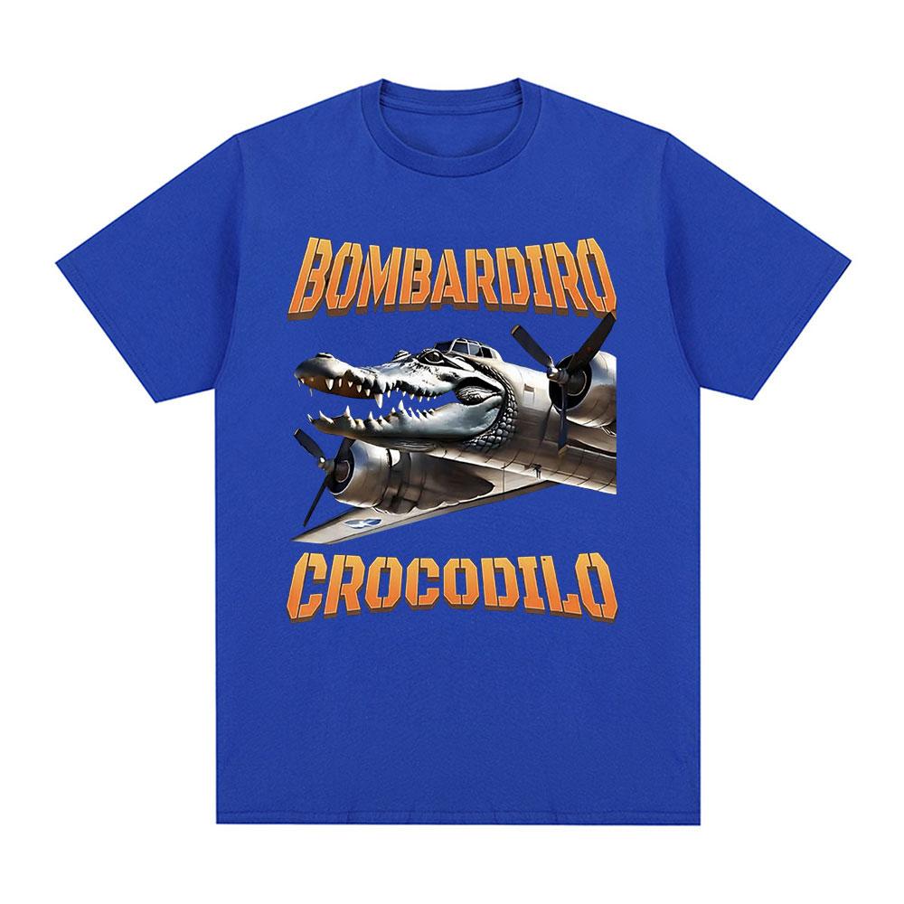 Bombardiro Crocodilo Crocodile Plane Bomber Funny Humor T-shirt Men's Women Casual Cotton Short Sleeve T Shirts Comfort T-shirts