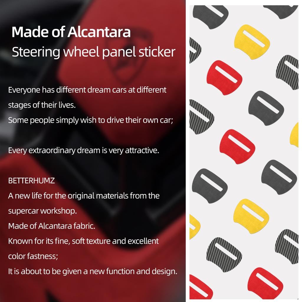 Betterhumz For Dodge Challenger 2015-2023 Made of Alcantara Car Steering Wheel Panel Trim Stickers Tuning Interior Accessories T666