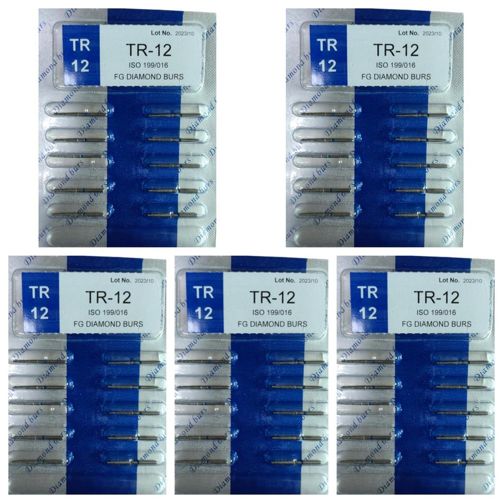 50pcs Dental High Speed Burs High Speed Handpiece Turbine Diamond Burs Diamond Polishing Tooth Preparation Dentist Material