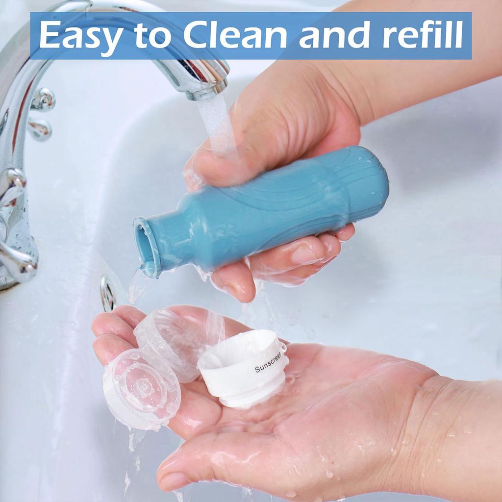Travel Bottles for Toiletries, Approved 3oz Travel Size Containers BPA Free Leak Proof Refillable Liquid Silicone Squeezable liu