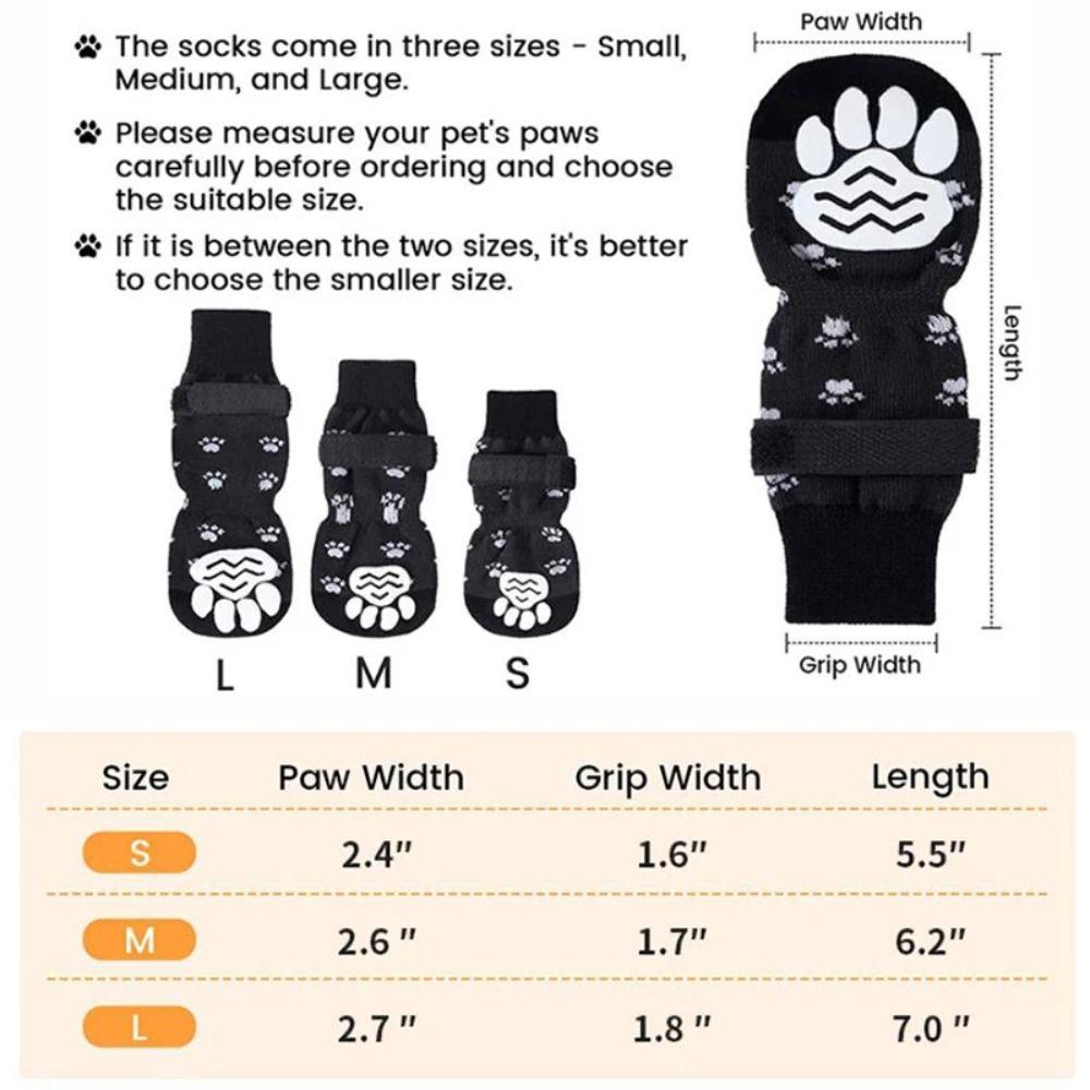 4-Pack Waterproof Dog Paw Protectors Strong Grip Adjustable Paw Protection Socks With Straps Reusable Pet Paw Protector