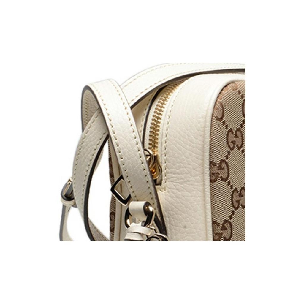 Gucci Camera Bag GG Supreme Canvas White Leather 449413-KY9LG-9780