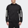 Men's Adidas Logo Stripe Printing Hooded Jacket Black FM5325