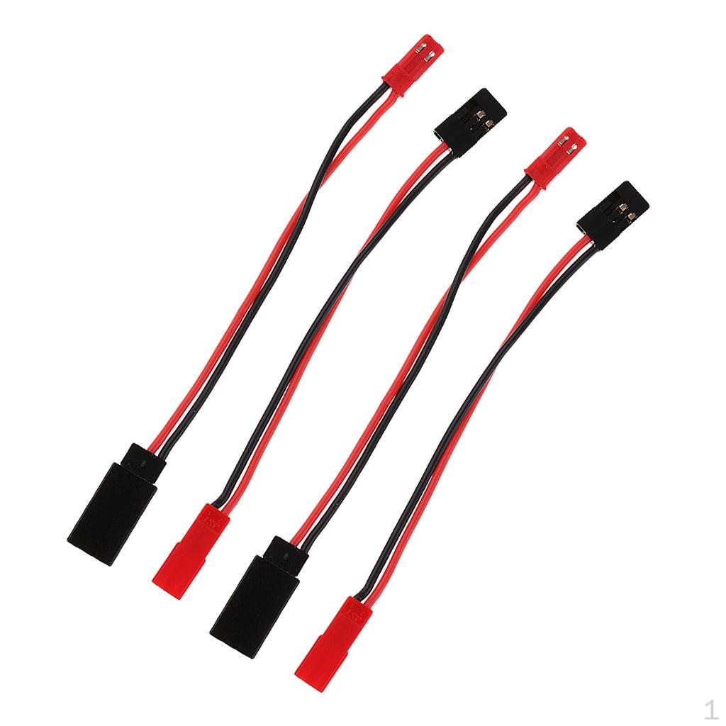 4 Pieces JST To JR Plug Female/Male Battery Charge Conversion Cable